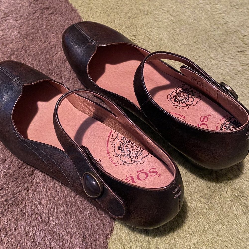 TAOS Samba Leather Mary Janes Dark Brown